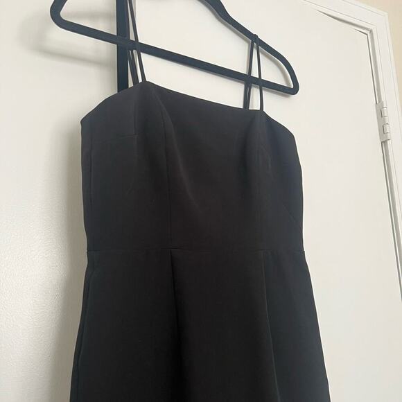 Milly Cady Elle Feather-Hem Sheath Black Midi Dress - Picture 6 of 10